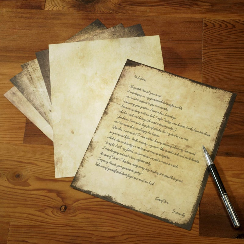 MATICAN Vintage Paper, 60-Sheets Antique Paper, Letter Size, 8.5 x 11 Inches, 6 Double Sided Designs, Decorative Parchment Paper for Writing, Printing, Arts and Crafts - Image 2